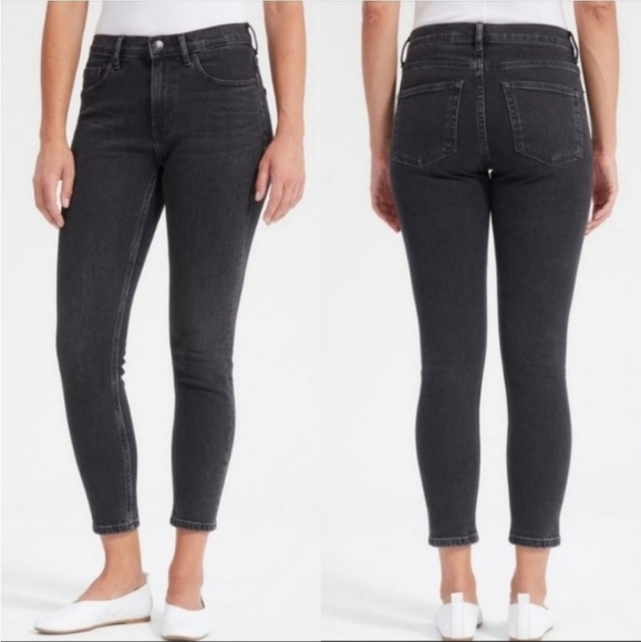 Everlane Black Washed Mid Rise Skinny Ankle Jeans Size 27 - Picture 1 of 8